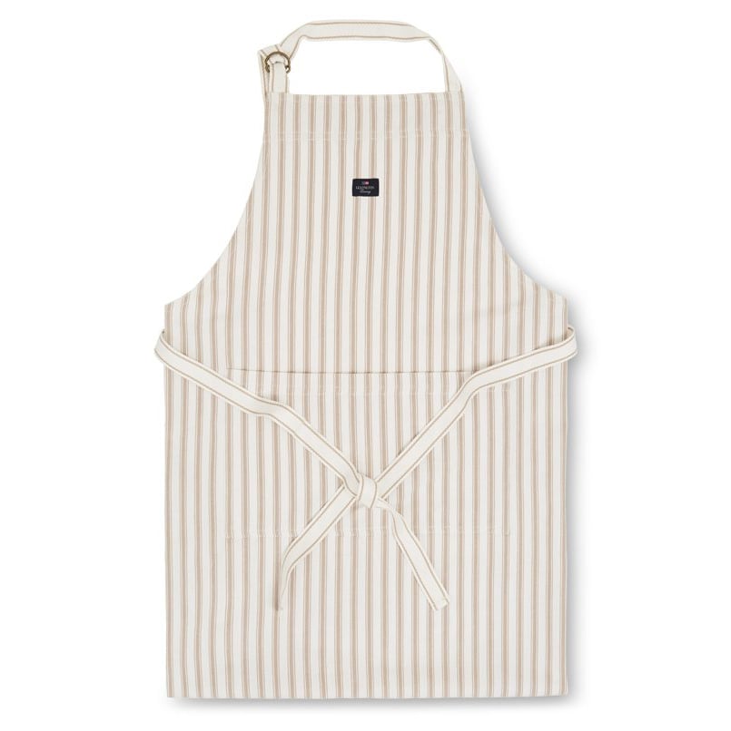 Lexington Icons Herringbone Striped -esiliina Beige-white