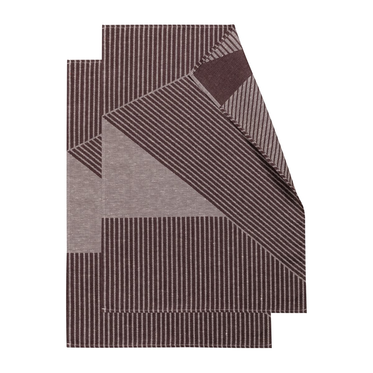 NJRD Stripes keittiöpyyhe 47x70 cm 2-pack Ruskea-valkoinen