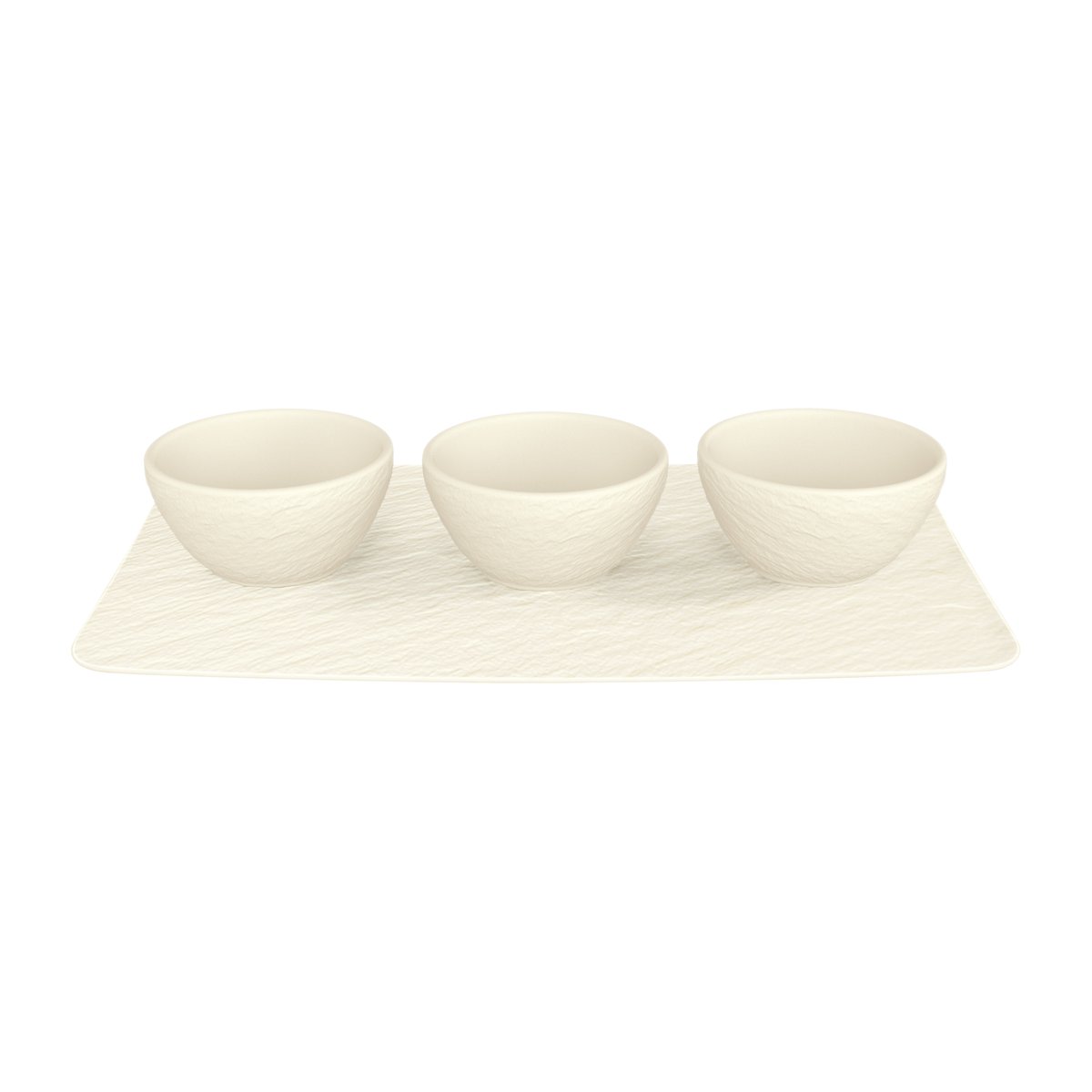 Villeroy & Boch Manufacture Rock dippikulho 3 st tarjottimella Blanc