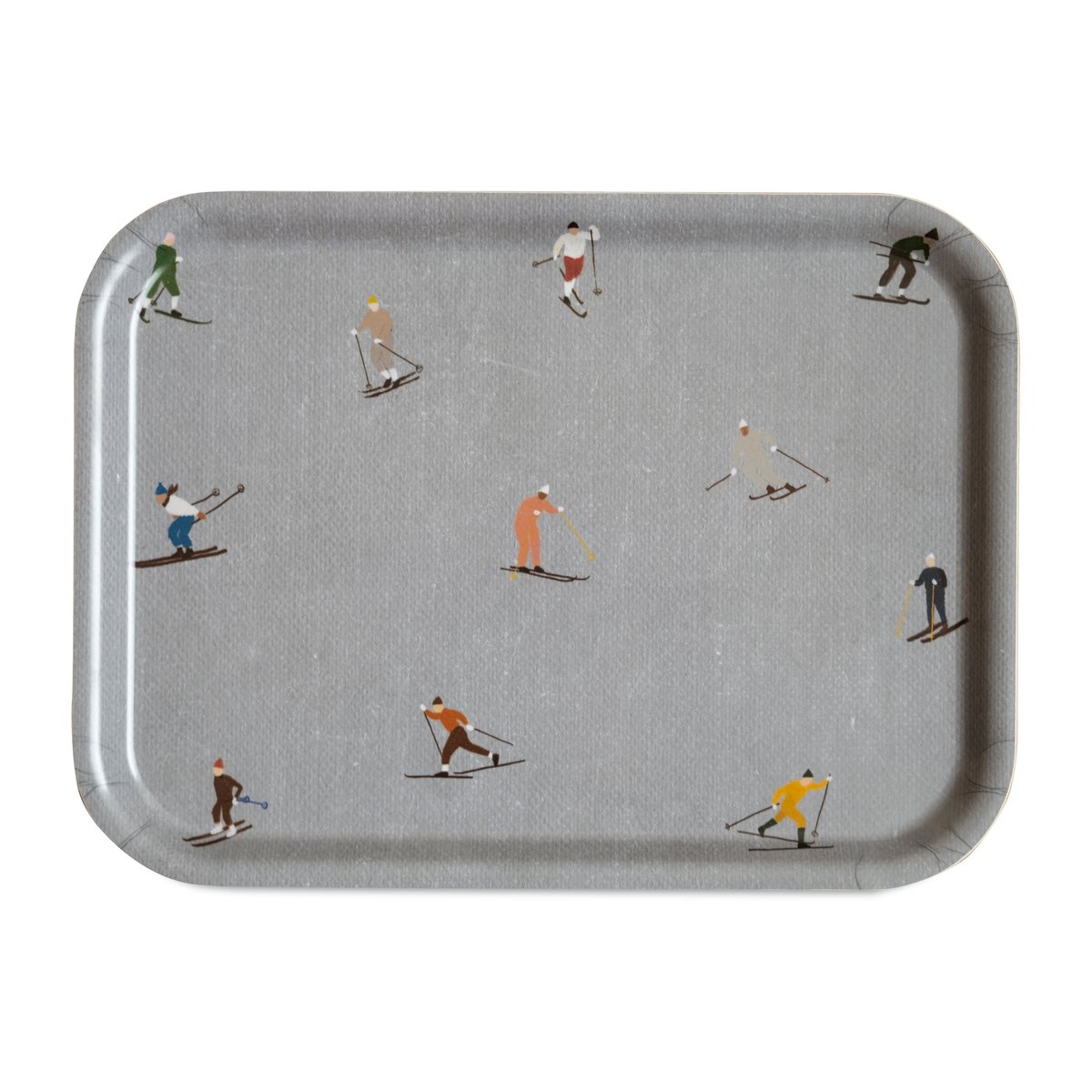 Fine Little Day Skiers tarjotin 20x27 cm Harmaa