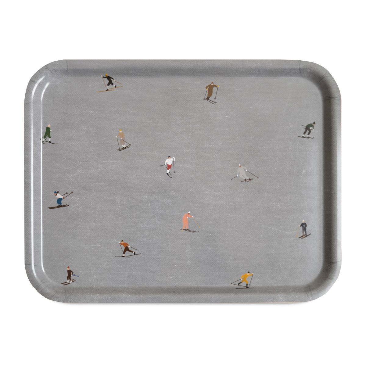 Fine Little Day Skiers tarjotin 33x43 cm Harmaa