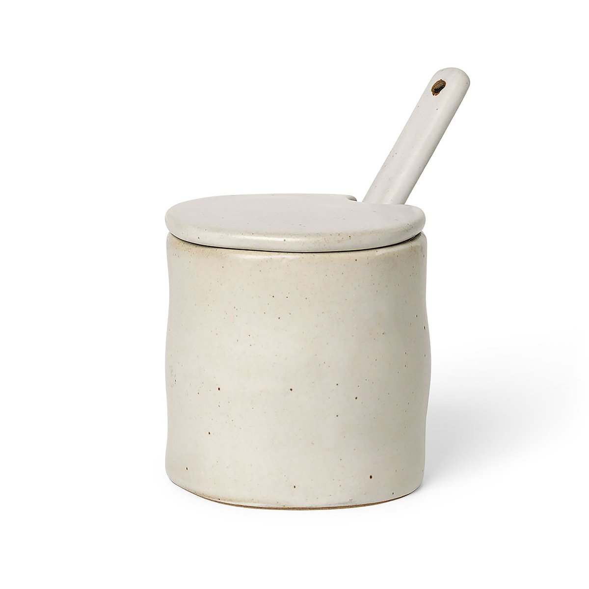 ferm LIVING Flow hillopurkki lusikalla Off-white speckle