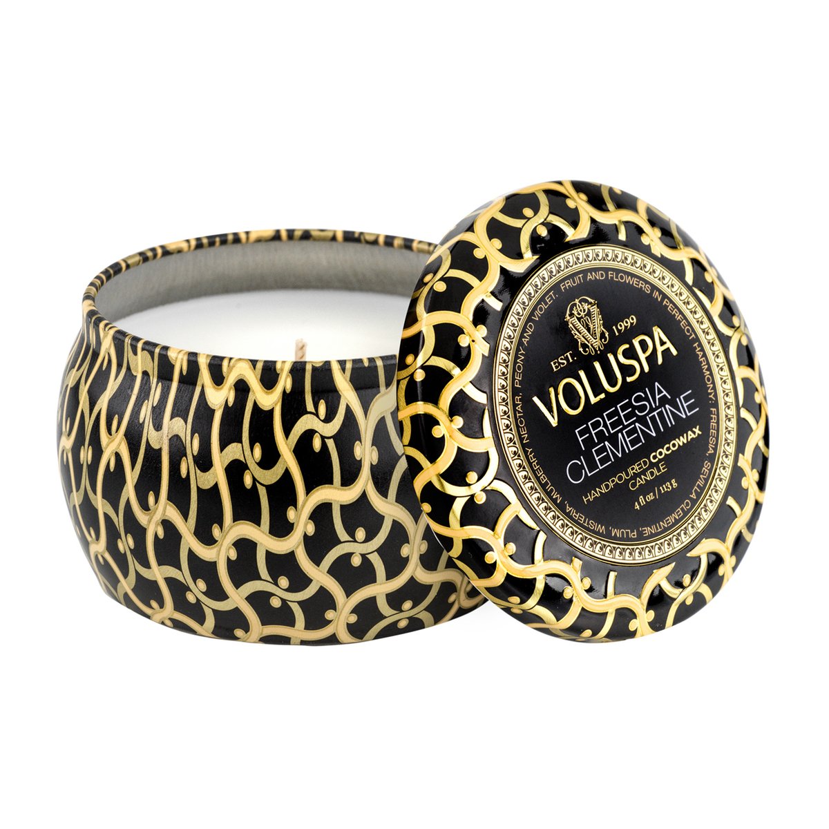 Voluspa Maison Noir Mini Tin tuoksukynttilä 25 tuntia Freesia Clementine