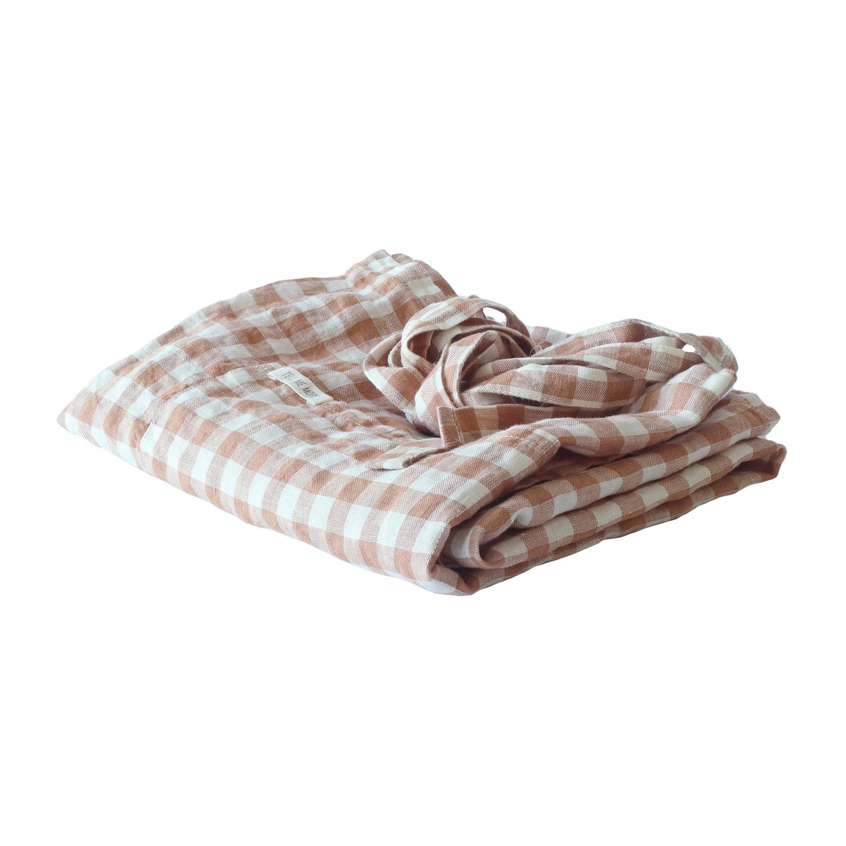 Tell Me More Gingham-ruudullinen esiliina 90 x 75 cm Biscuit