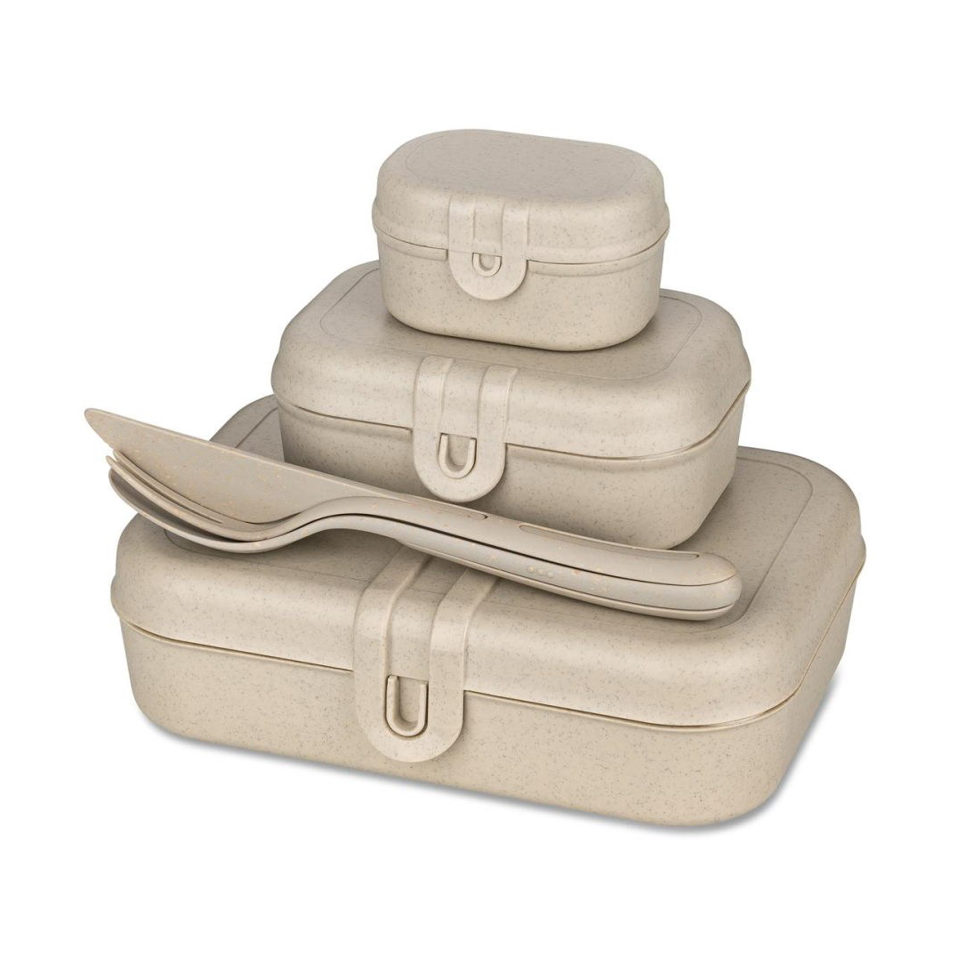 Koziol Pascal Ready Set 3 x lounasrasia ja aterimet Nature desert sand