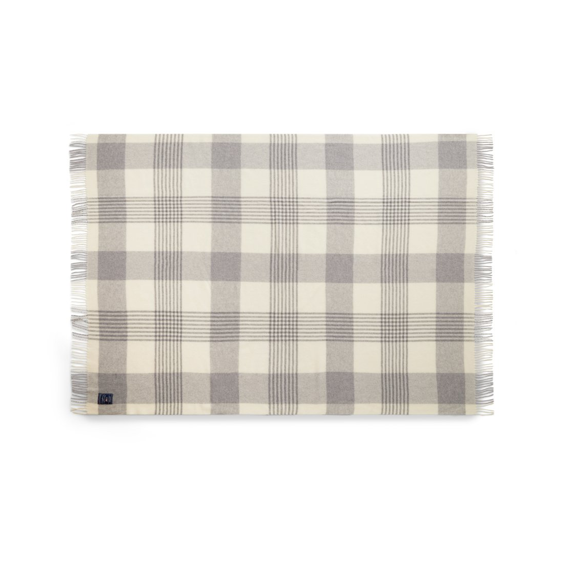 Lexington Gray Checked Recycled Wool -torkkupeitto 130 x 170 cm Gray-white