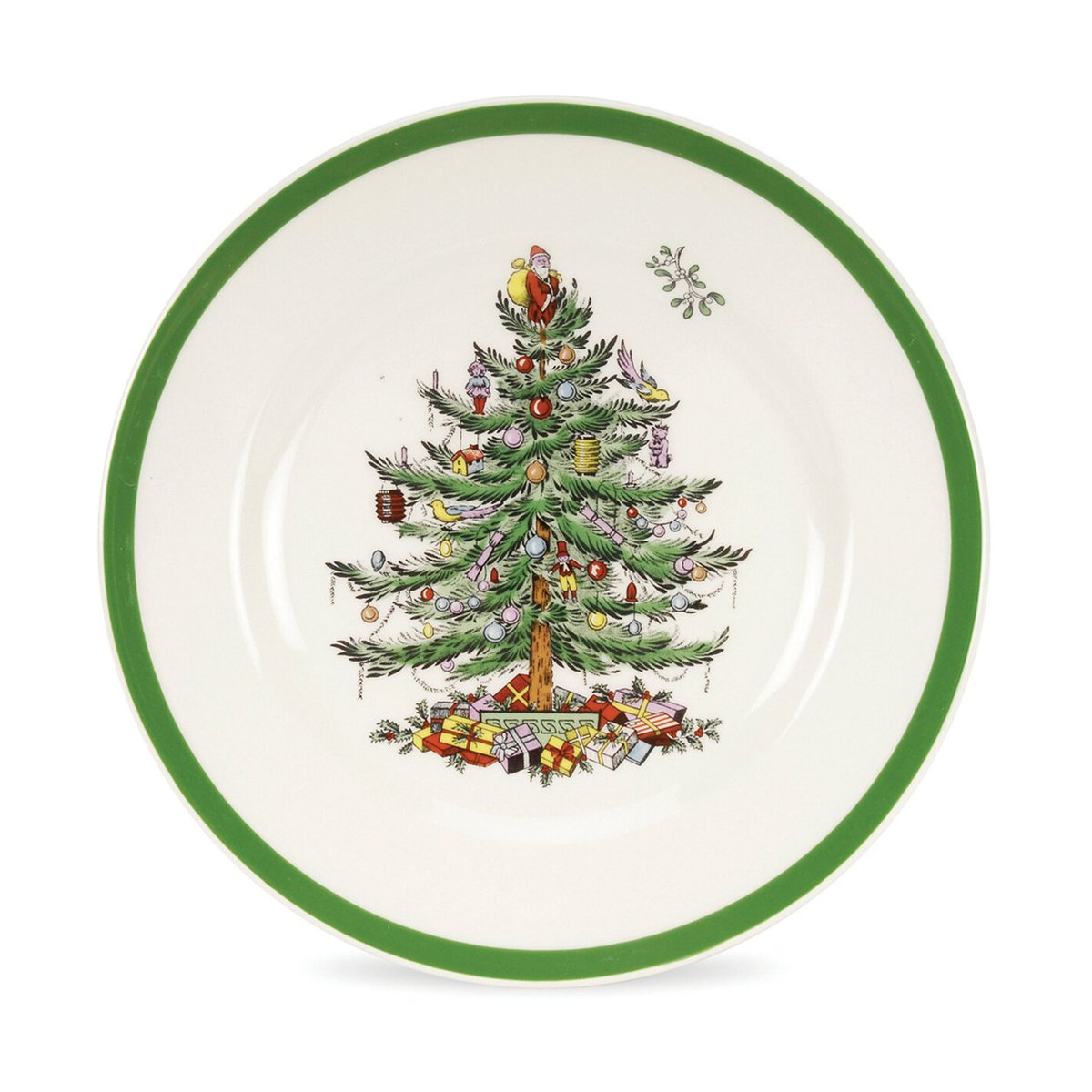 Spode Christmas Tree leipälautanen Ø20 cm White-green-red