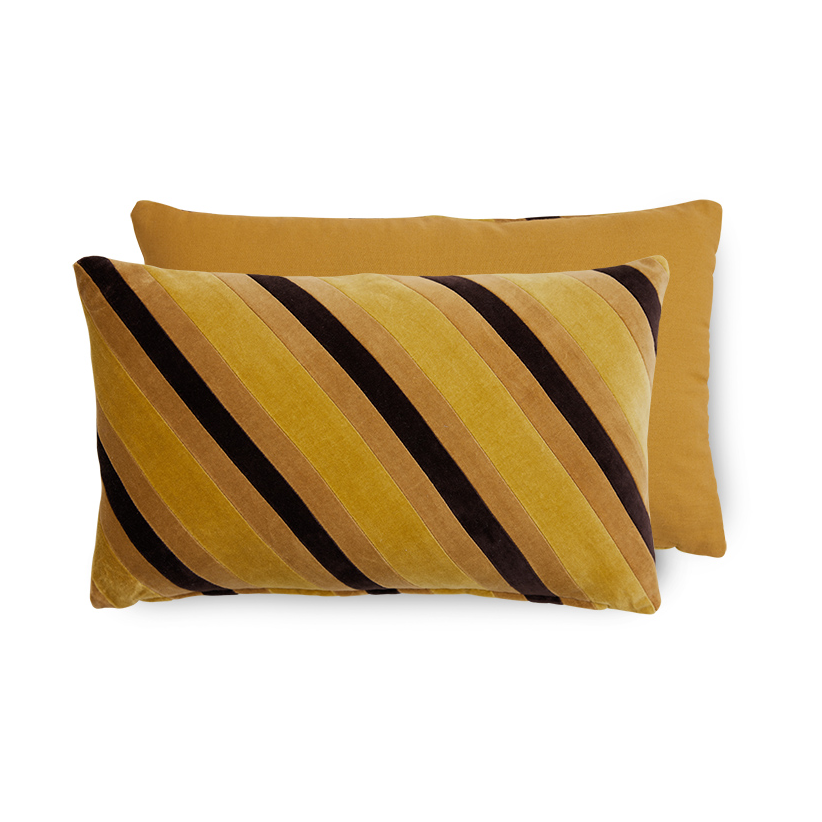 HKliving Striped velvet tyyny 30x50 cm Honey