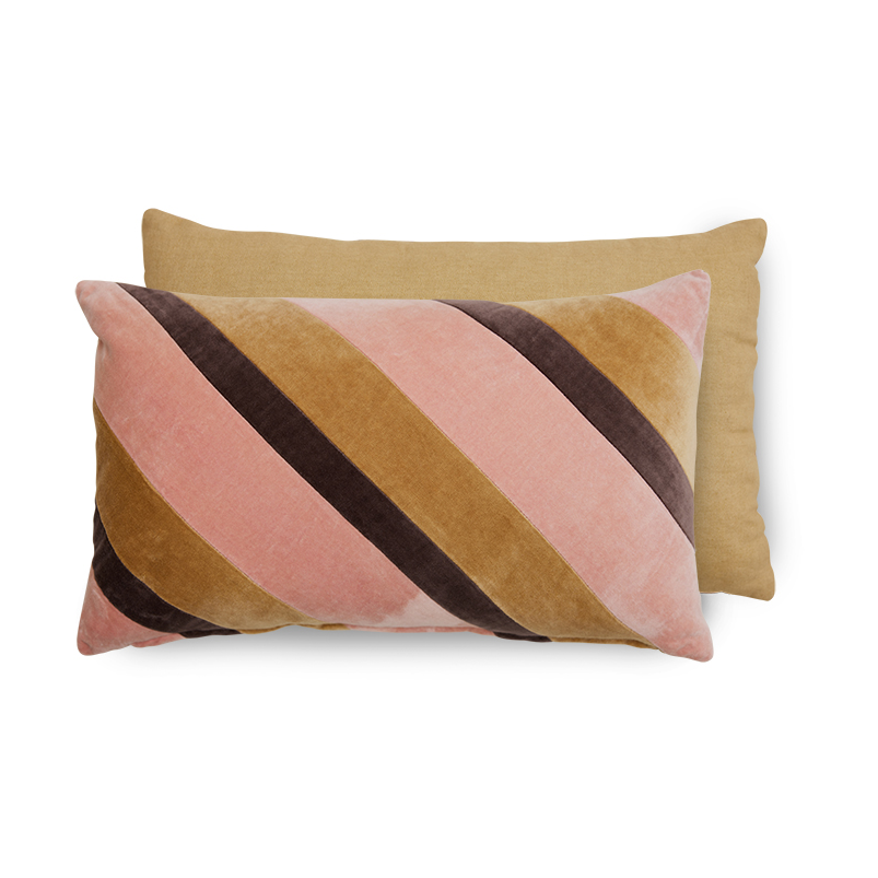 HKliving Striped velvet tyyny 30x50 cm Sunkissed