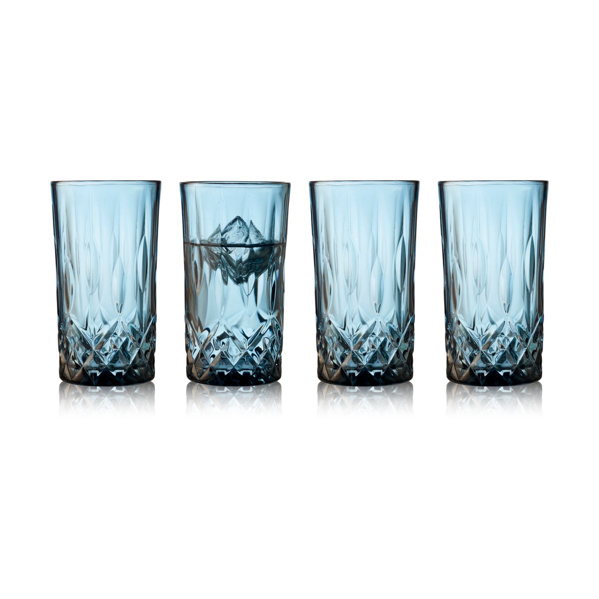 Lyngby Glas Sorrento highball lasi 38 cl 4-pakkaus Blue