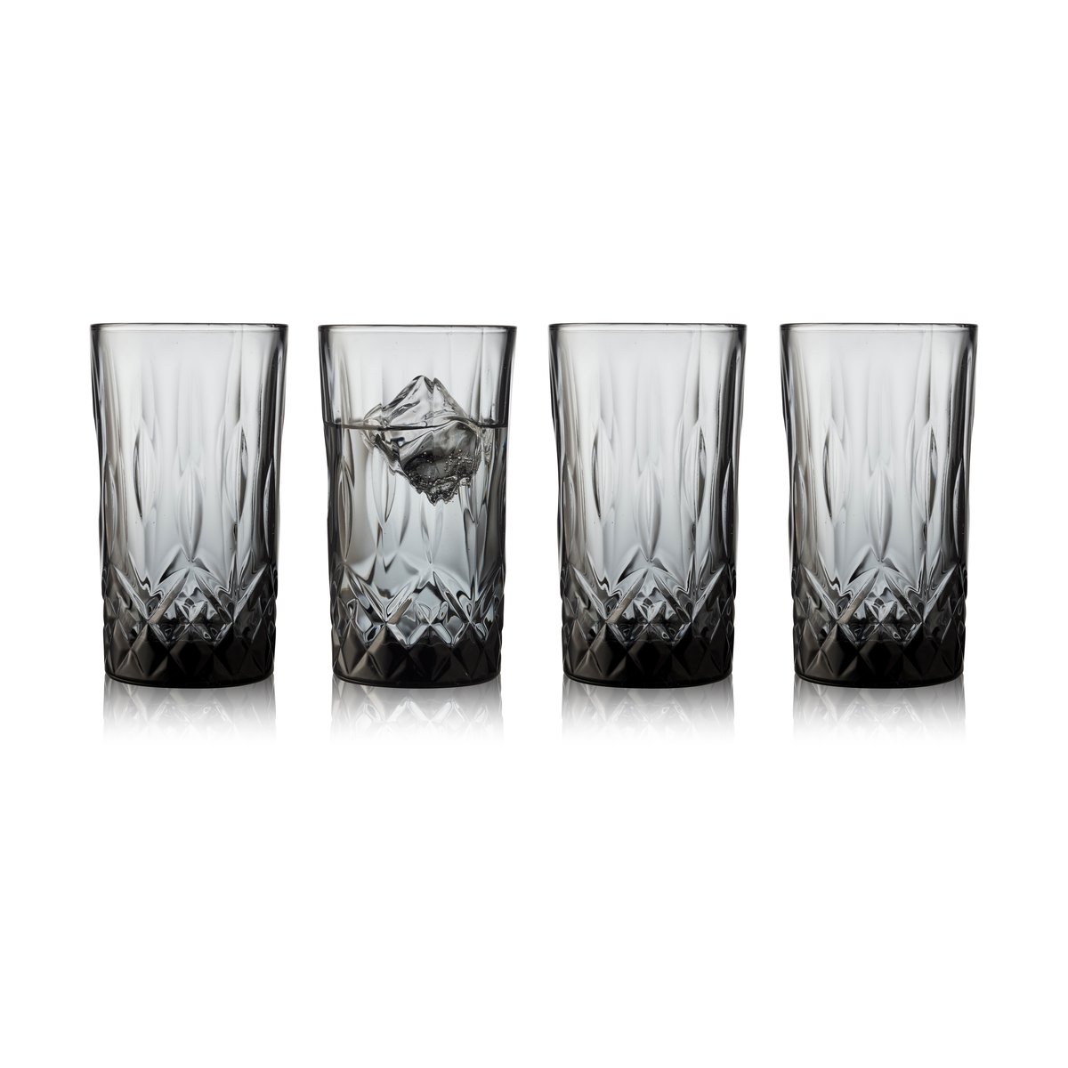 Lyngby Glas Sorrento highball lasi 38 cl 4-pakkaus Smoke