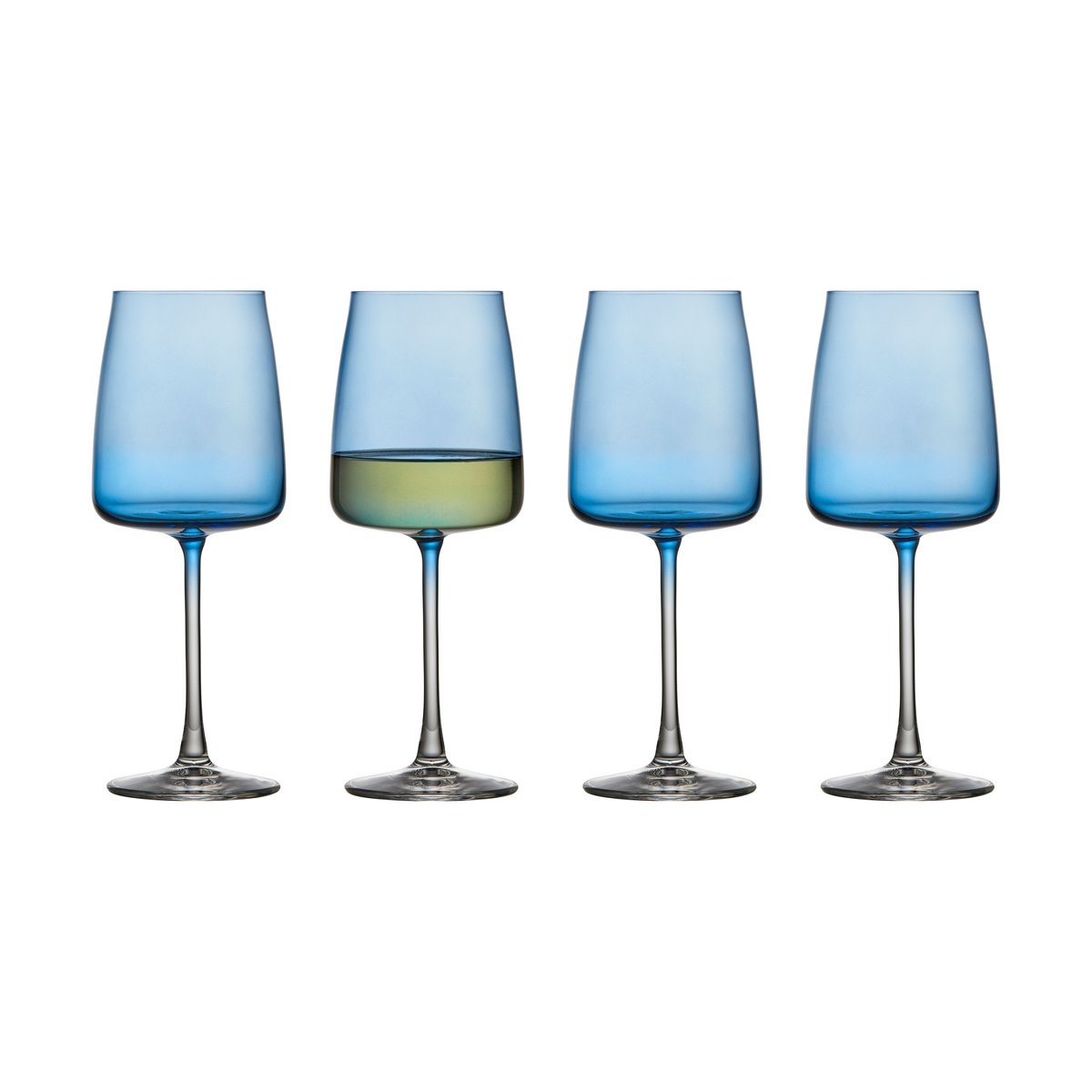 Lyngby Glas Zero valkoviinilasi 43 cl 4-pakkaus Blue