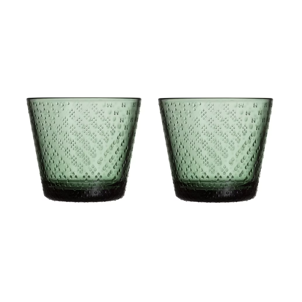 Iittala Tundra juomalasi 29 cl 2-pakkaus Männynvihreä