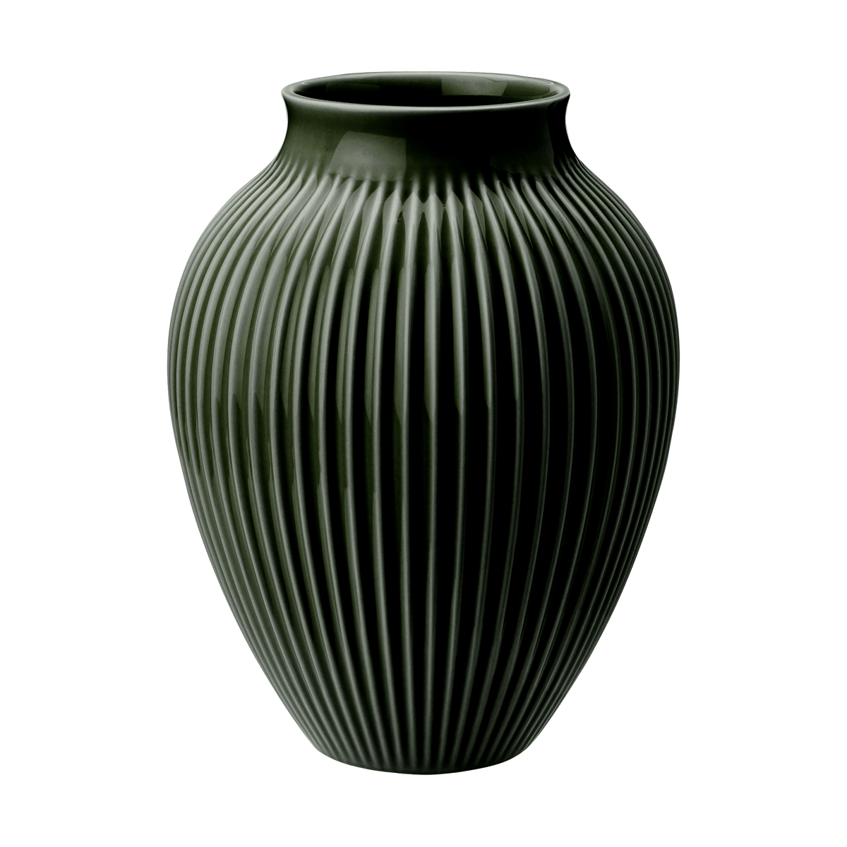 Knabstrup Keramik Knabstrup maljakko uritettu 20 cm Dark green