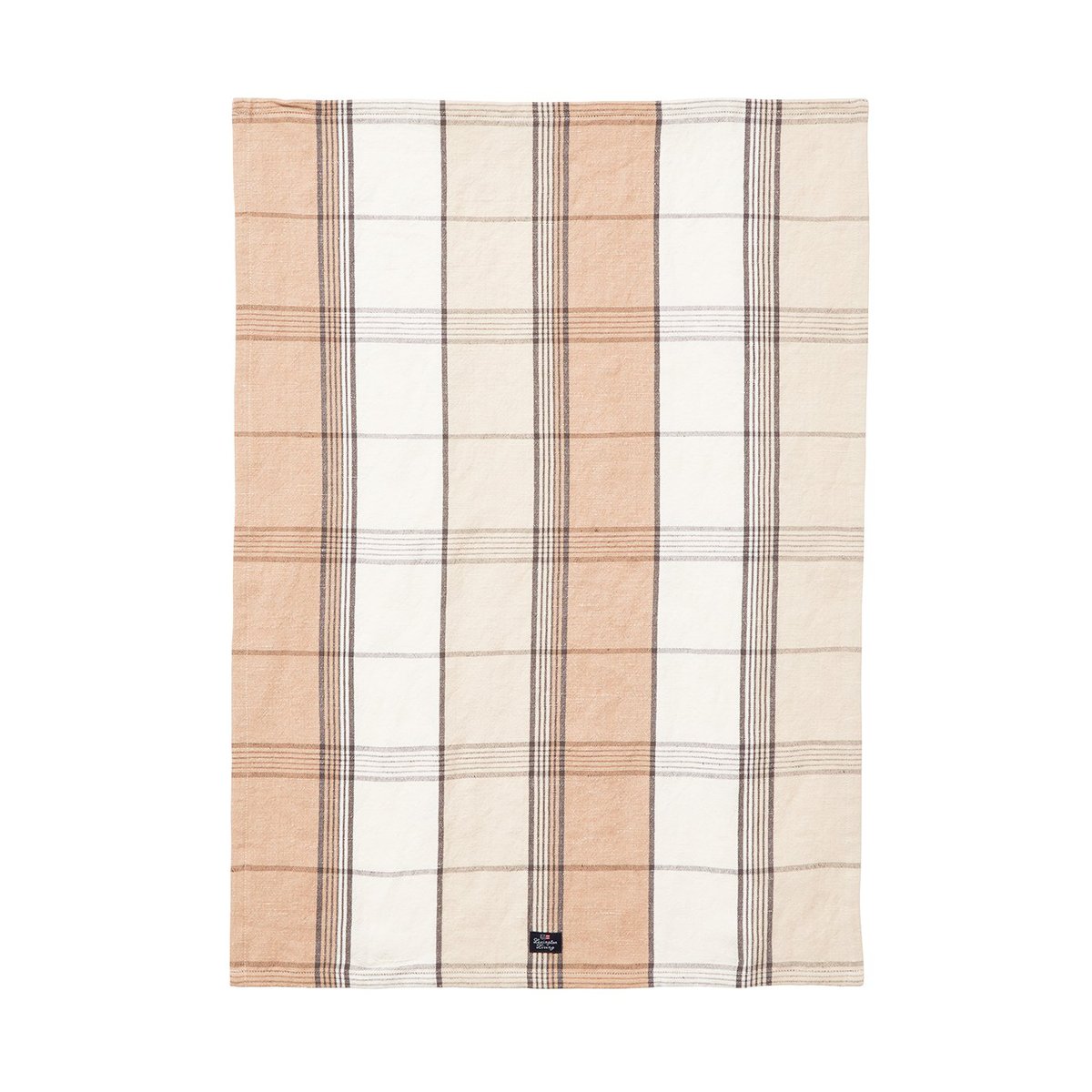 Lexington Checked Linen/Cotton keittiöpyyhe 50x70 cm Beige-white