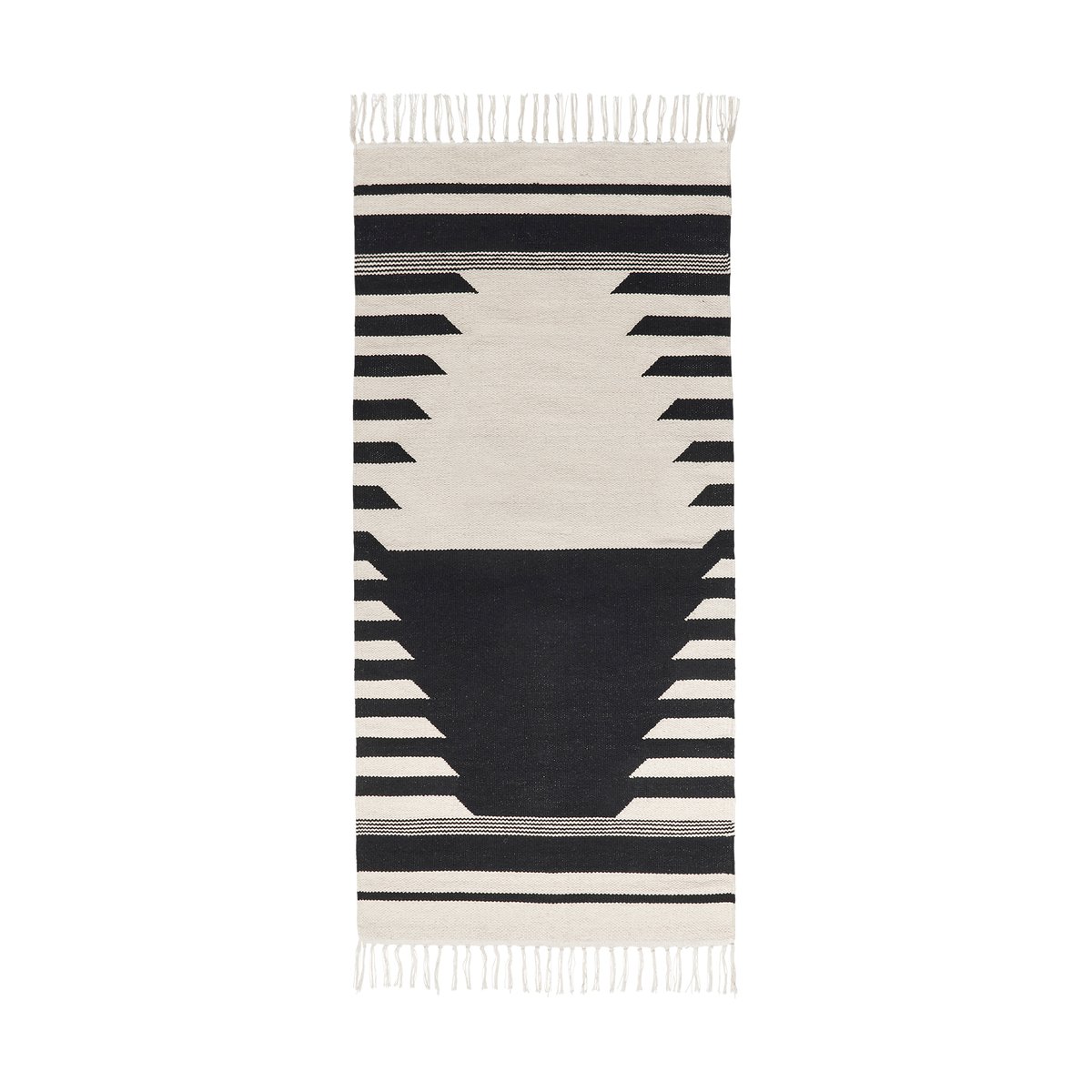 Broste Copenhagen Iselin matto 70x140 cm Black-off white