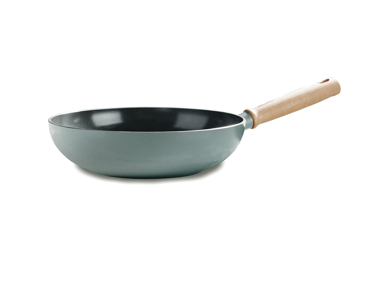 GreenPan Mayflower Pro wok-pannu 28 cm Vihreänsininen