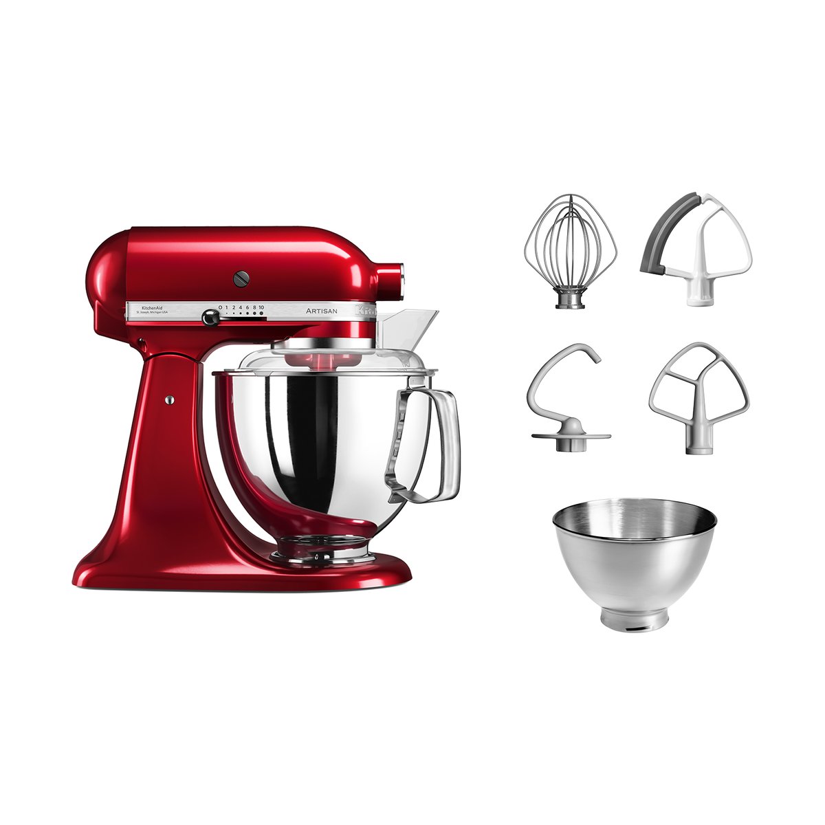 KitchenAid Artisan 5KSM175 keittiökone lisävarusteilla 4,8 L Candy apple