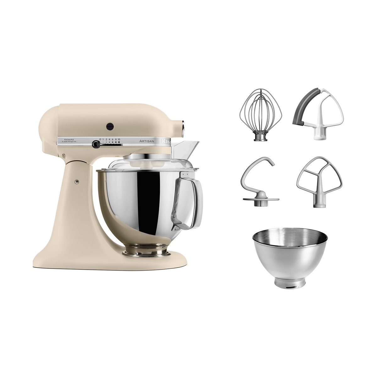 KitchenAid Artisan 5KSM175 keittiökone lisävarusteilla 4,8 L Fresh linen