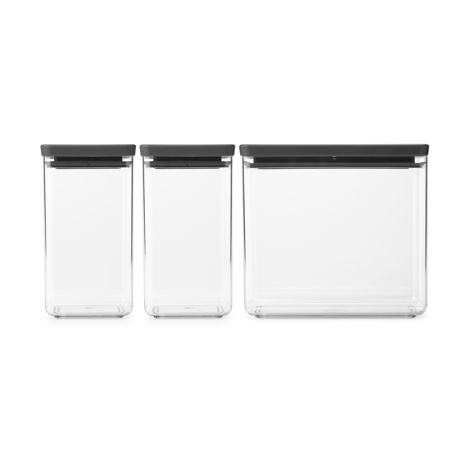 Brabantia TASTY+ pinottava purkki 3 osaa 2x1,6 L+3,5L Tummanharmaa