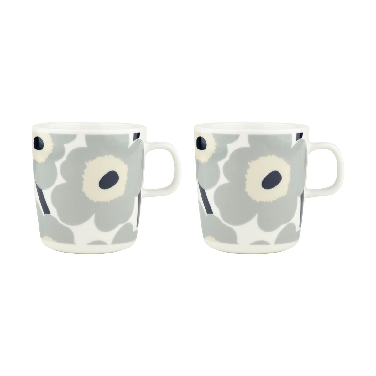 Marimekko Unikko muki 40 cl 2-pakkaus White-light grey-sand-dark blue