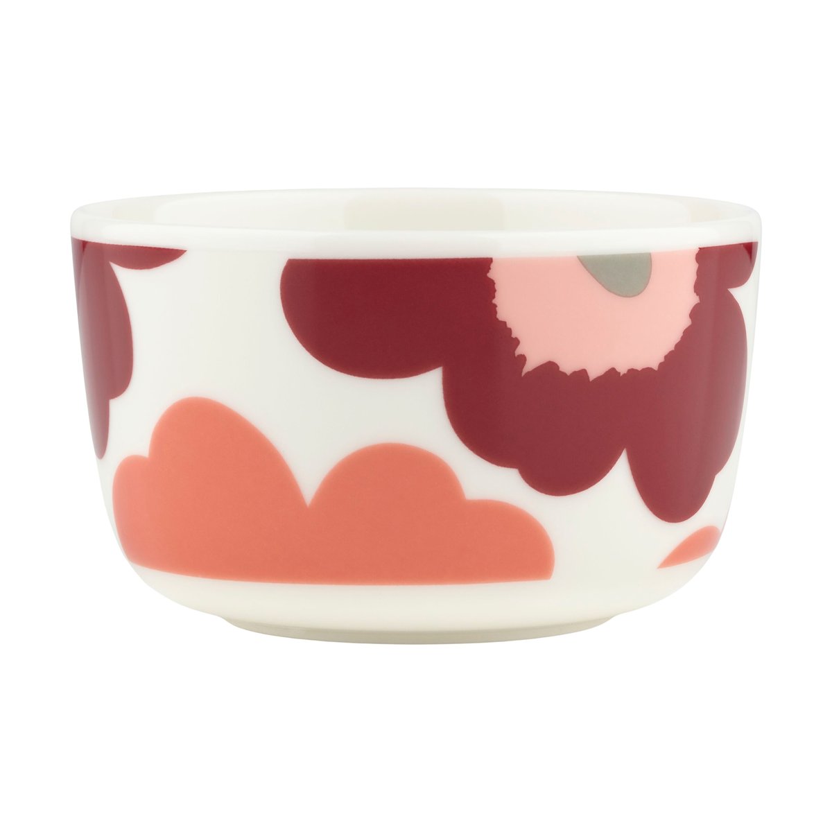 Marimekko Unikko kulho 2,5 dl White-dark cherry-salmon red