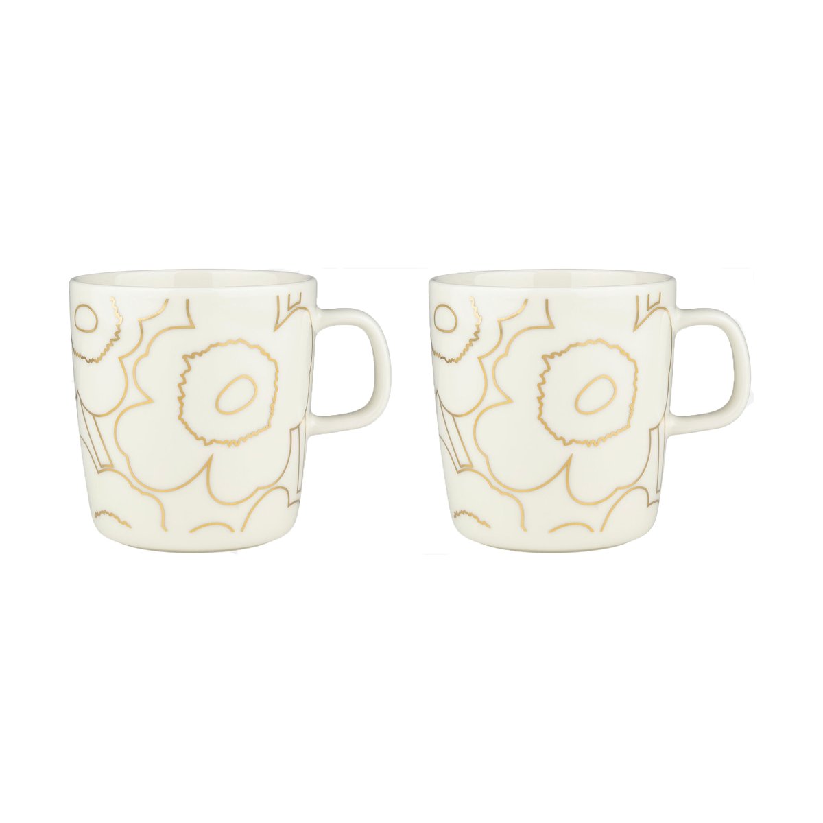 Marimekko Piirto Unikko muki 4 dl 2 kpl White-gold