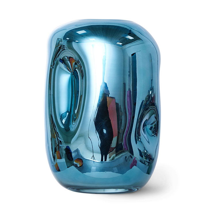 HKliving HK Objects lasimaljakko 21,5 cm Blue chrome