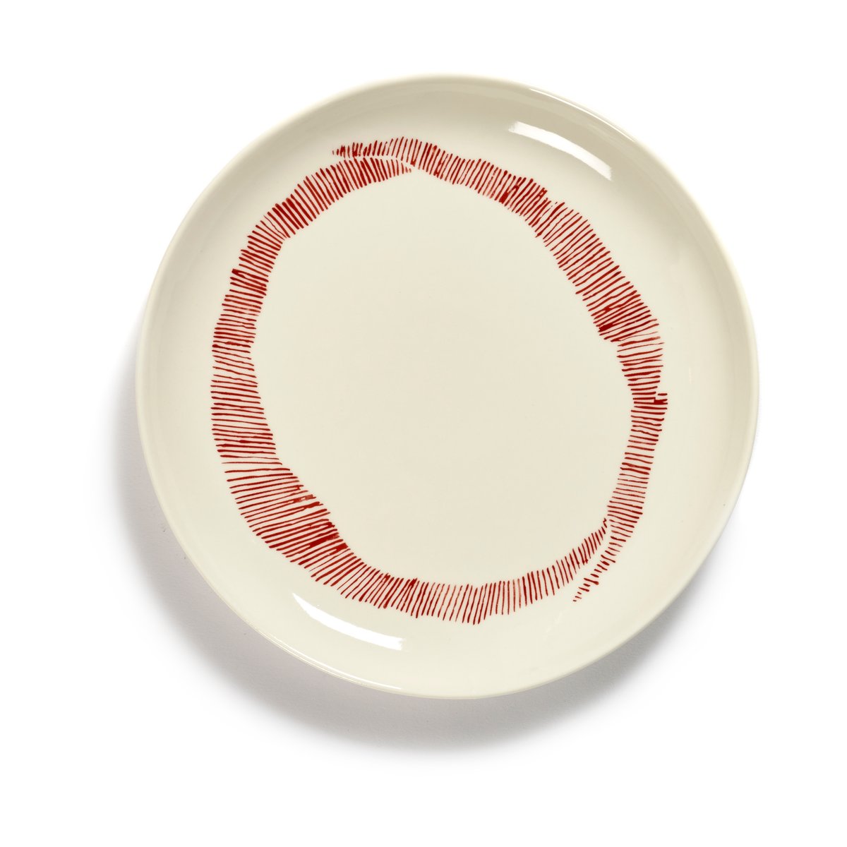 Serax Ottolenghi Feast lautanen S Ø19 cm 2-pakkaus White stripes-red