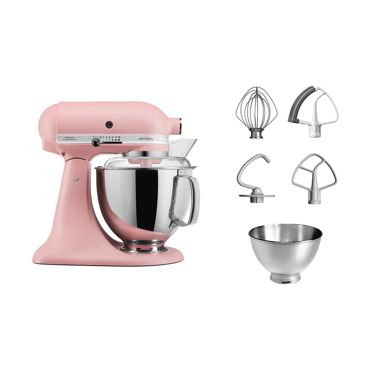 KitchenAid Artisan 5KSM175 keittiökone lisävarusteilla 4,8 L Dried rose