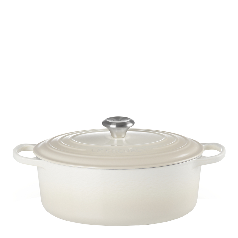 Le Creuset - Signature Valurautapata soikea 31 cm 6,3 L Meringue