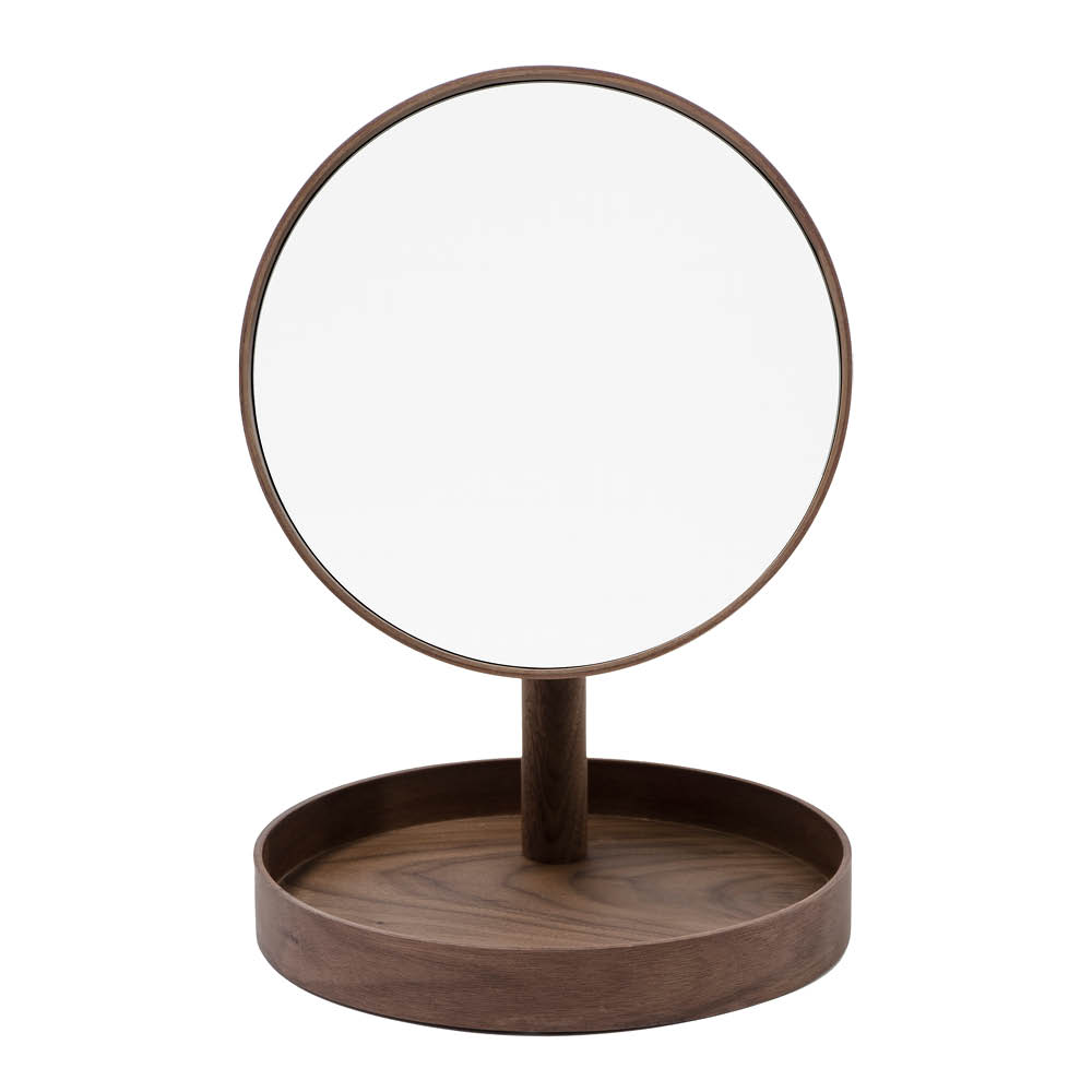 Wireworks - Magnify Mirror Pöytäpeili 25 cm Pähkinäpuu