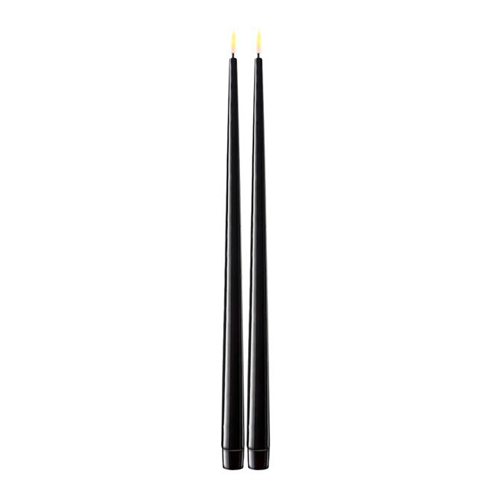 DeluxeHomeart - Real Flame Kynttilä LED 2,2x38cm 2 kpl Musta