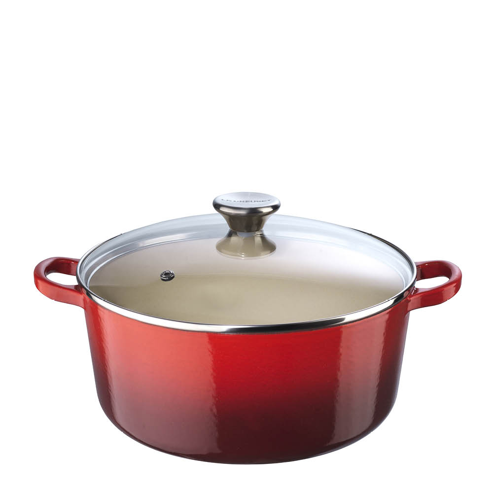 Le Creuset - Classic Valurautapata lasikannella 4,2 L Cerise