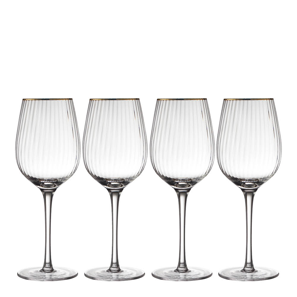 Lyngby Glas - Palermo Gold Punaviinilasi 40 cl 4 kpl Kirkas