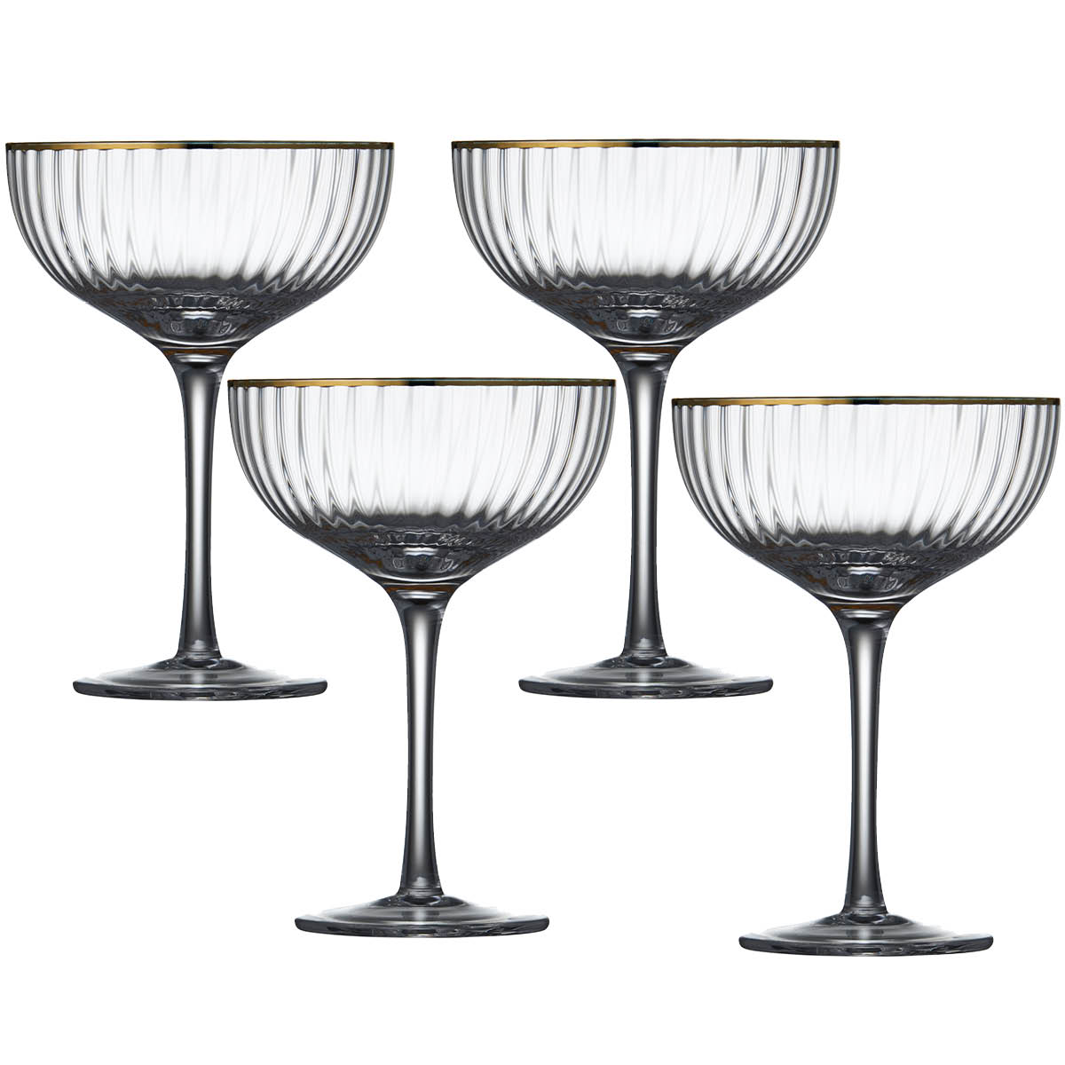 Lyngby Glas - Palermo Cocktaillasi Gold 31,5 cl 4 kpl