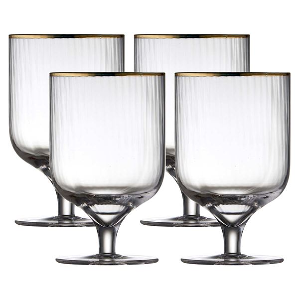 Lyngby Glas - Palermo Gold Viinilasi 30 cl 4 kpl