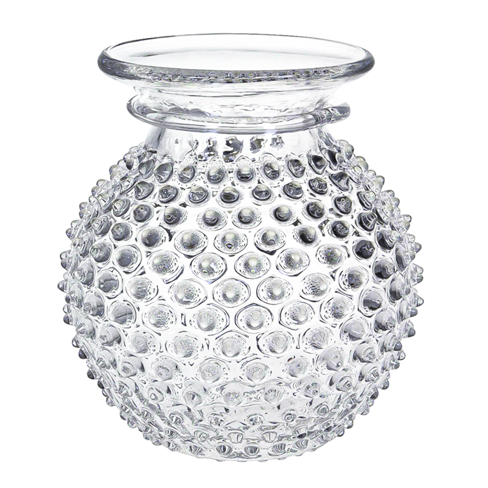 Klimchi - Hobnail Maljakko reunuksella 18 cm Crystal