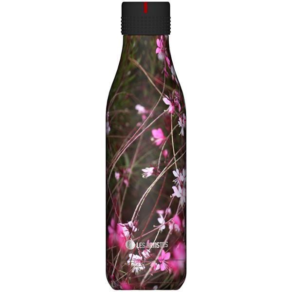 Les Artistes - Bottle Up Termospullo 0,5L Svart M/Blommor