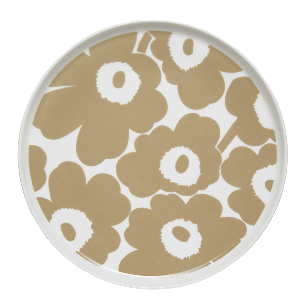 Marimekko - Oiva / Unikko Lautanen 25 cm Beige