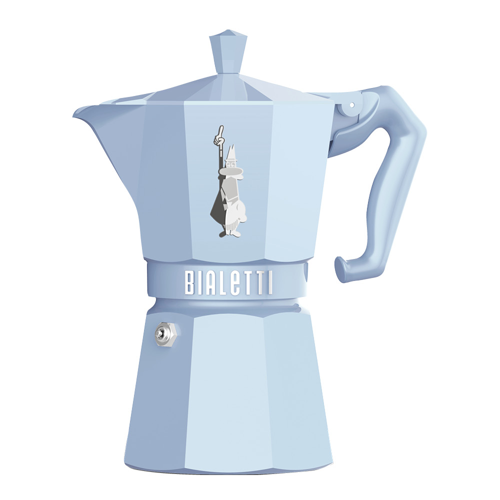 Bialetti - Exclusive Moka Express Mutteripannu 25 cl 6 kuppia Vaaleansininen