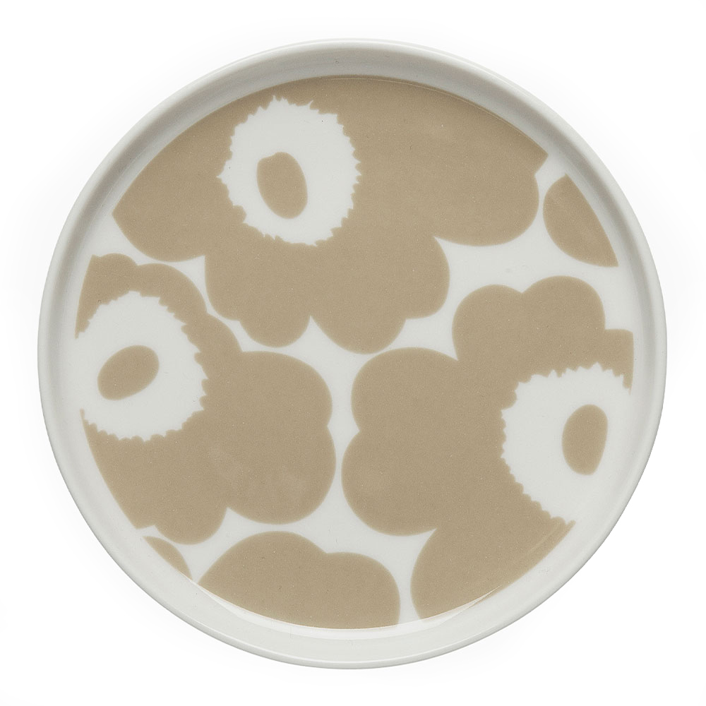 Marimekko - Oiva / Unikko Lautanen 13,5 cm Beige/Valkoinen