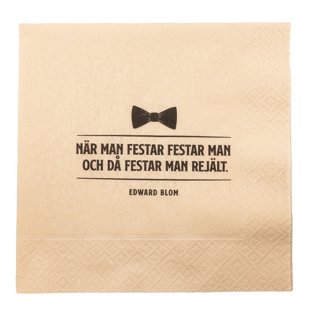 Edward Blom - Servetti När Man Festar 33x33 cm 20 kpl Beige