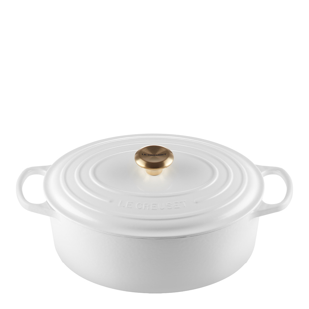 Le Creuset - Signature Valurautapata soikea 31 cm 6,3 L White