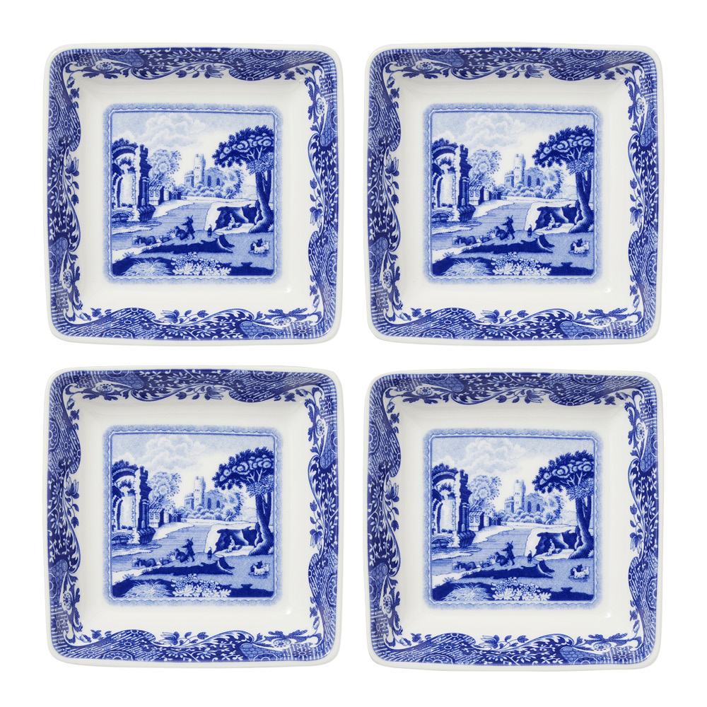 Spode - Blue Italian Lautanen 7,5x7,5 cm 4 kpl Sininen/Valkoinen