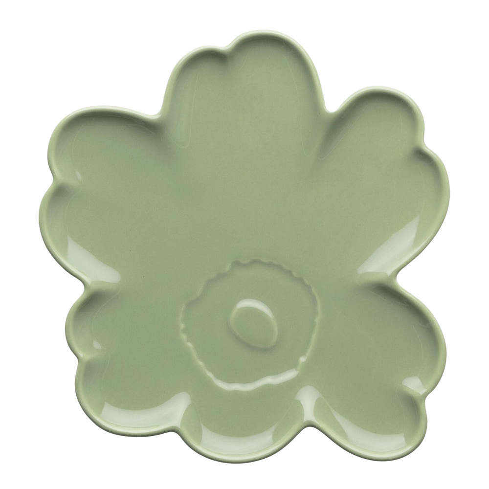 Marimekko - Unikko Lautanen 20 cm blomsterform sage