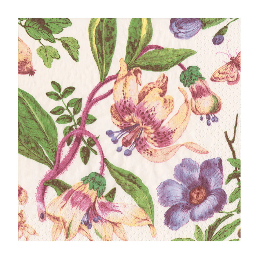 Caspari - Porcelain Blooms Servetti 33x33 cm 20 kpl