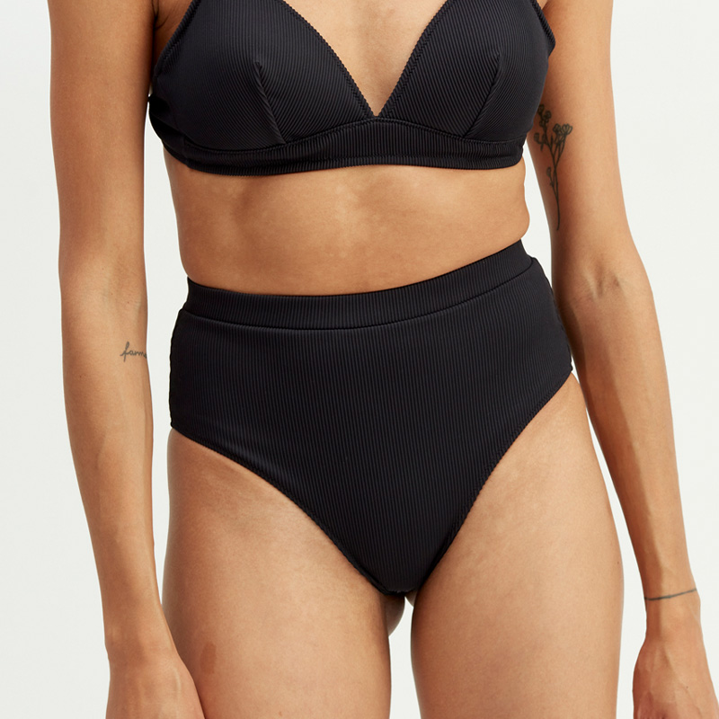 Bikinialaosa High Waist Kierrätetty polyamidi - Black