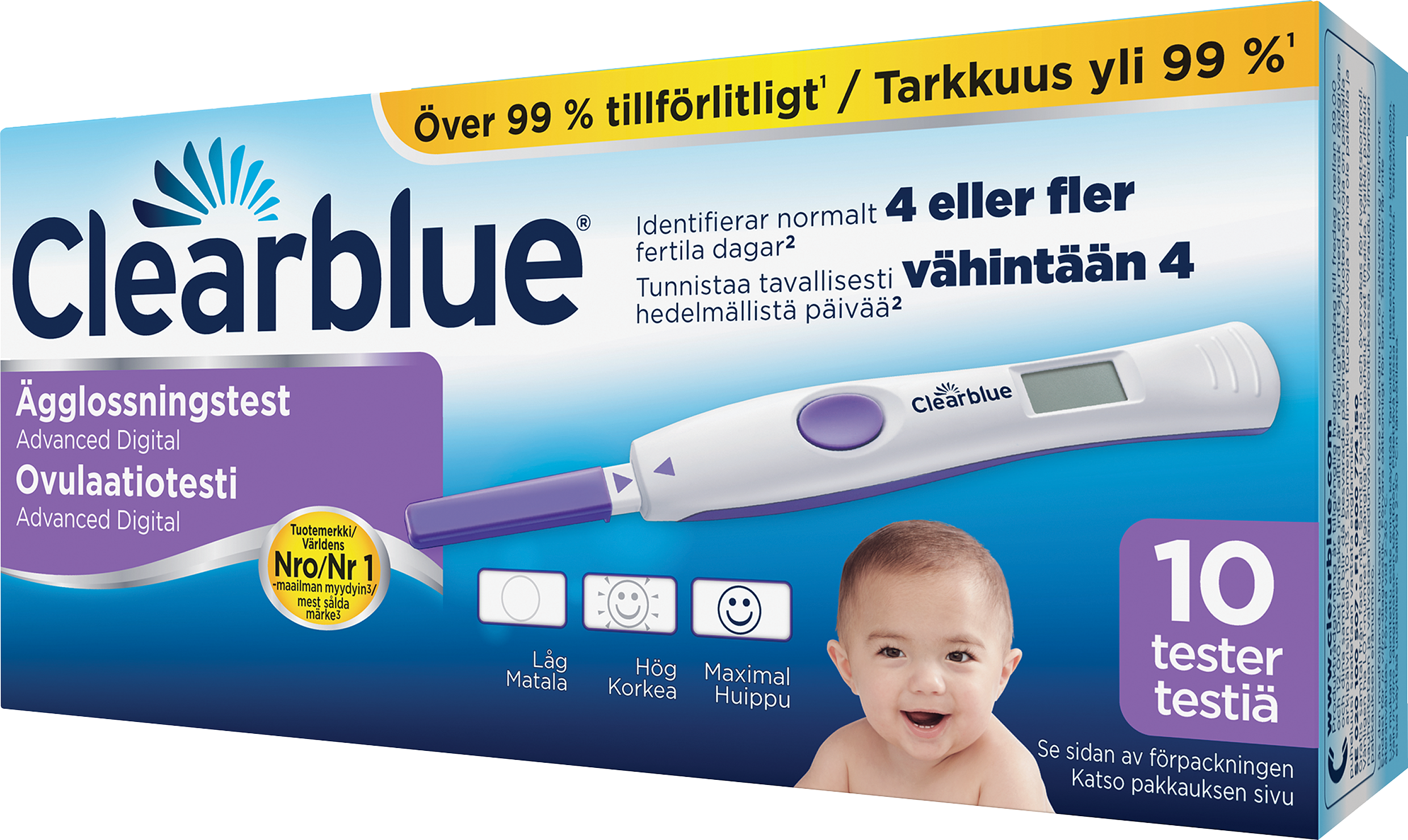 Clearblue digitaalinen ovulaatiotesti 10 kpl kahden hormonin tasot