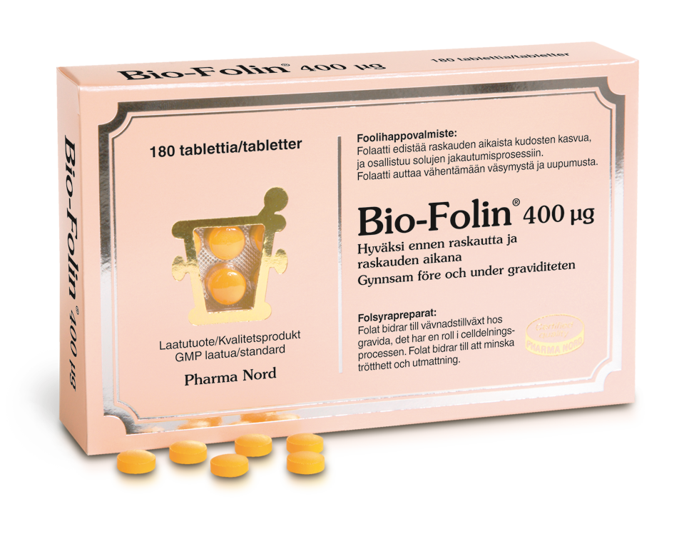 Bio-Folin 400 mikrog 180 tabl